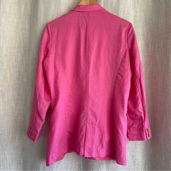 J. McLaughlin Vesta Linen Blend Blazer Persian Pink 10 (see description re flaw) - Picture 8 of 16